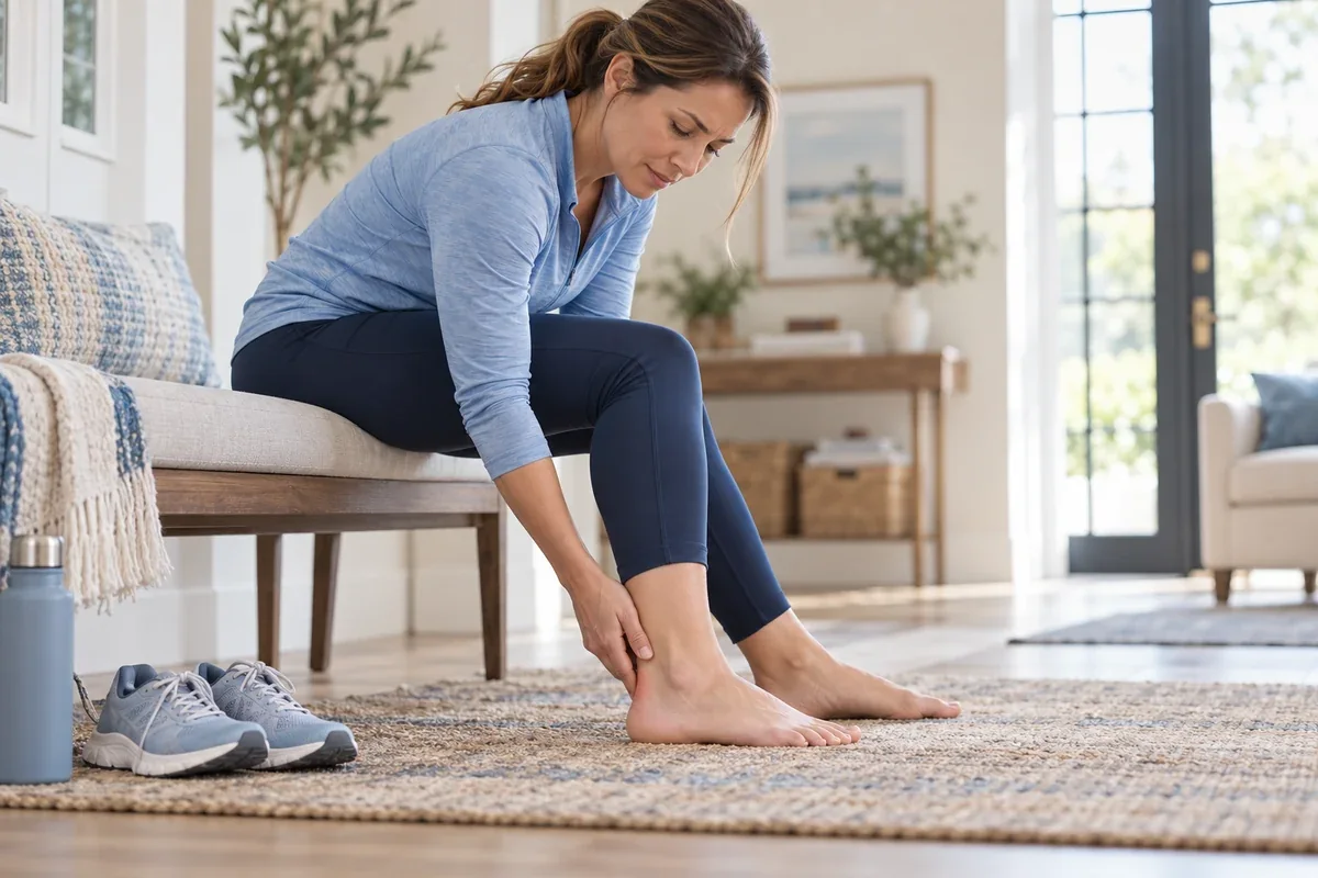 Achilles tendon and back-of-heel pain during walking
