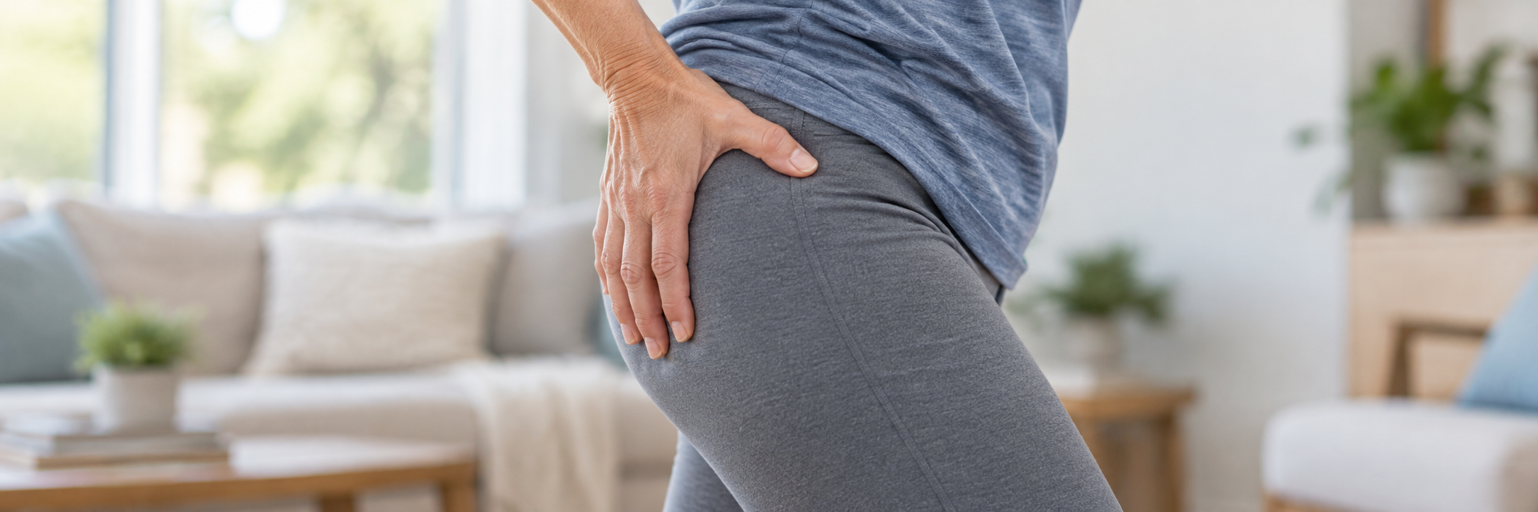 Woman holding her hip